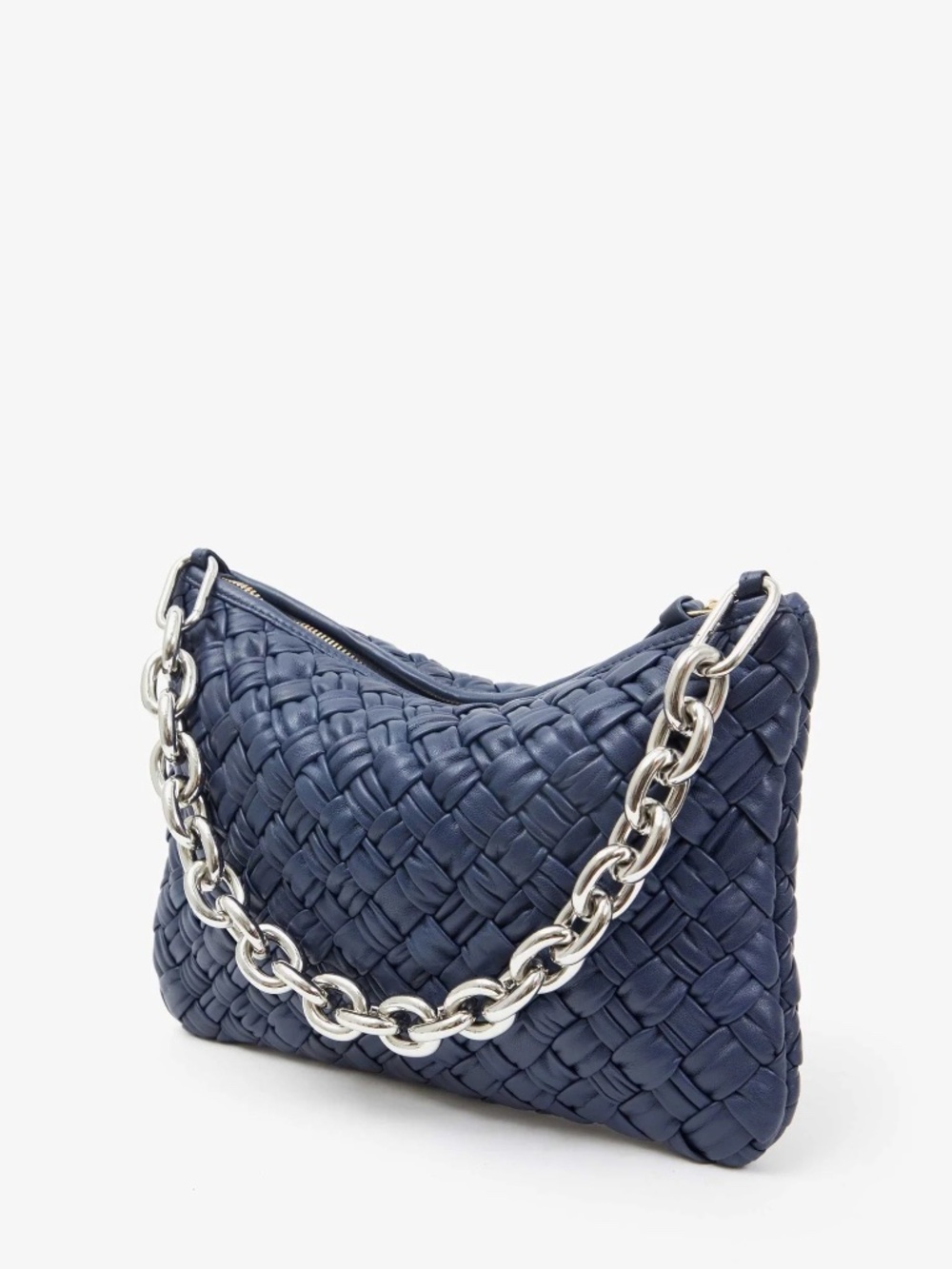 CLARE V : FLAT CLUTCH W/ TABS : BRIGHT NAVY PUFFY WOVEN NWOT